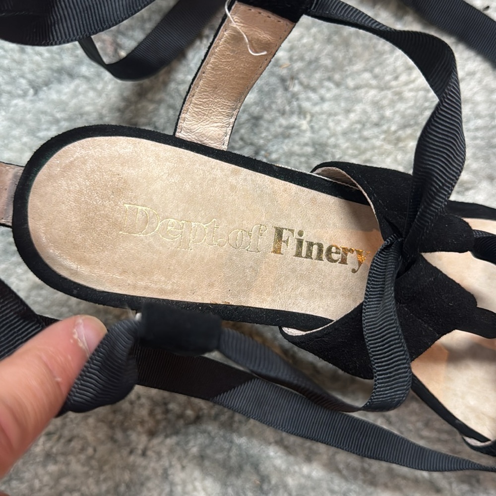Department of Finery Ribbon Wedge Sandals - Picture 2 of 5
